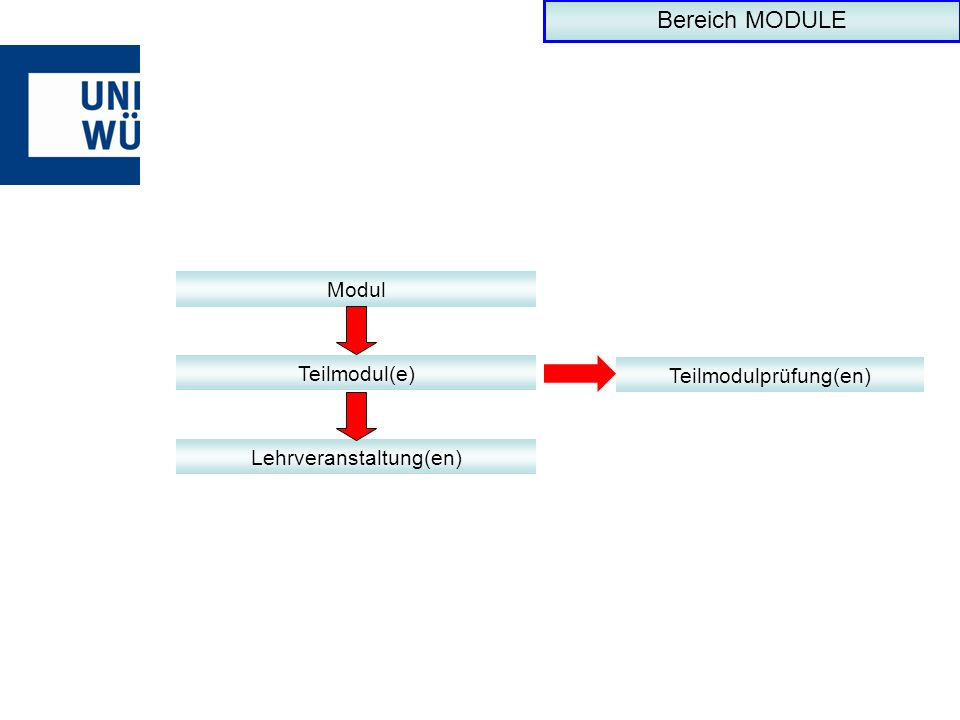 Bereich MODULE Modul Teilmodul(e) Teilmodulprüfung(en)
