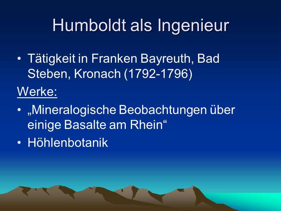 Humboldt als Ingenieur
