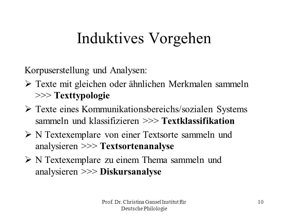 Prof. Dr. Christina Gansel Institut für Deutsche Philologie