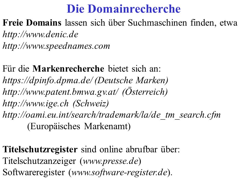 Die Domainrecherche Freie Domains lassen sich über Suchmaschinen finden, etwa.