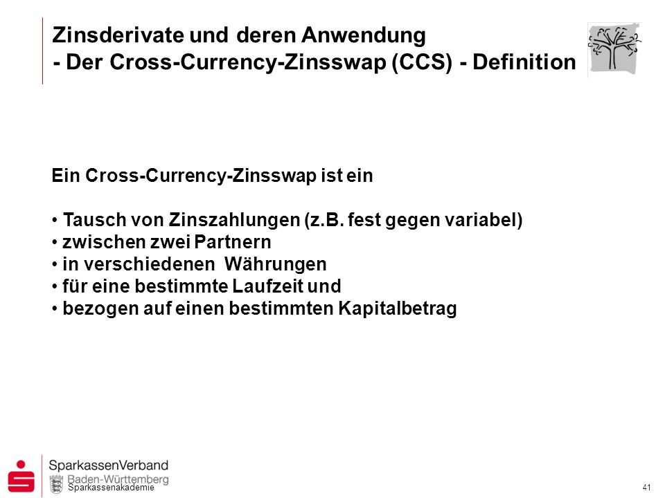Zinsderivate und deren Anwendung - Der Cross-Currency-Zinsswap (CCS) - Definition