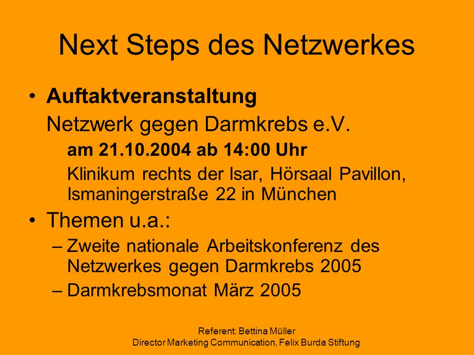 Next Steps des Netzwerkes