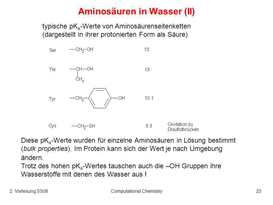 Aminosäuren in Wasser (II)