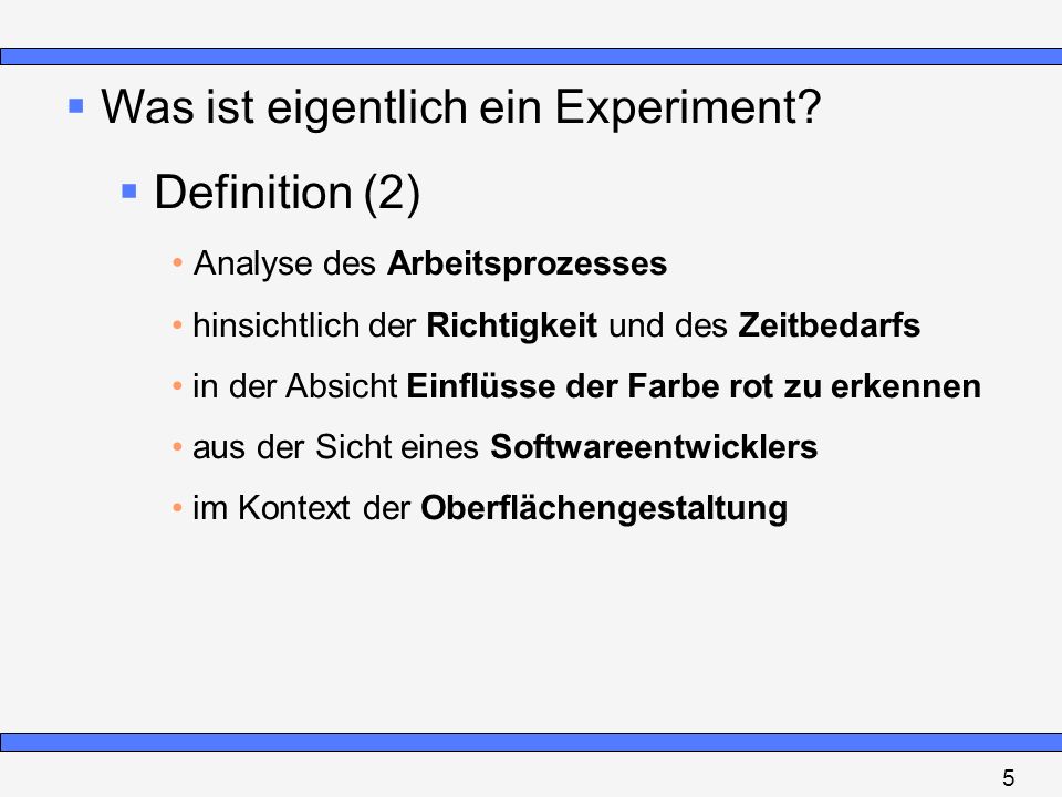 Was ist eigentlich ein Experiment Definition (2)