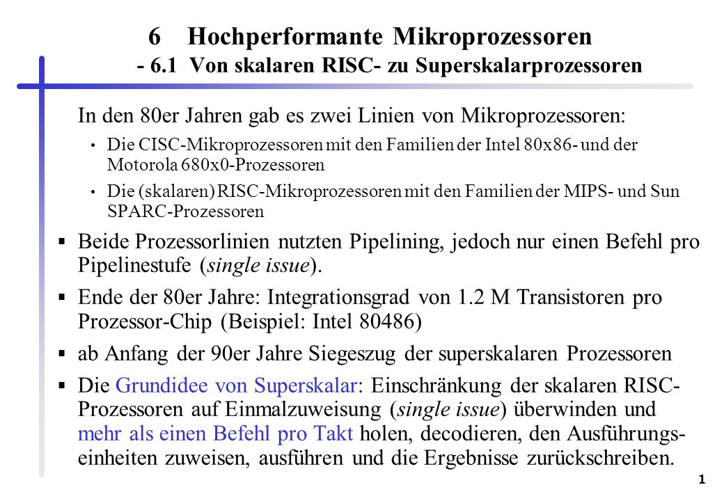 Hochperformante Mikroprozessoren - 6