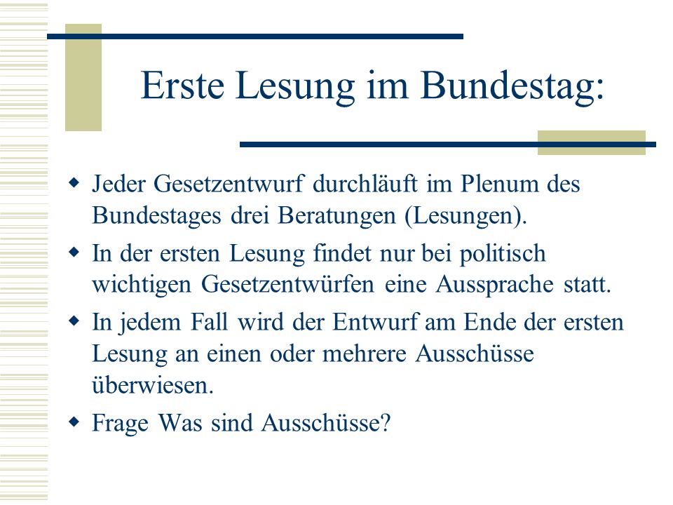 Erste Lesung im Bundestag:
