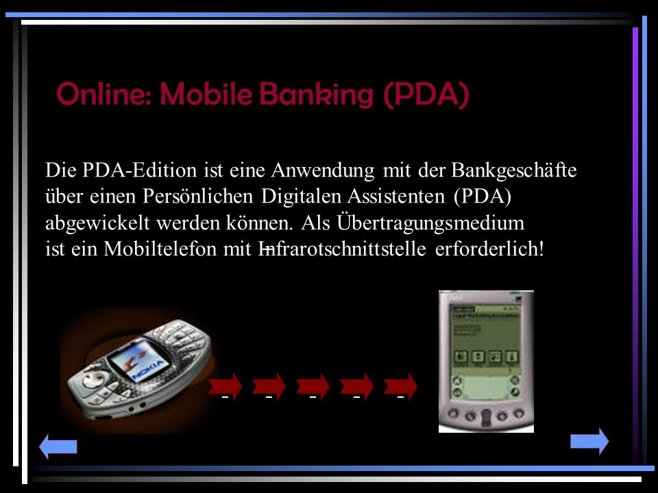 Online: Mobile Banking (PDA)