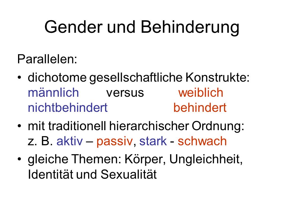 Gender und Behinderung