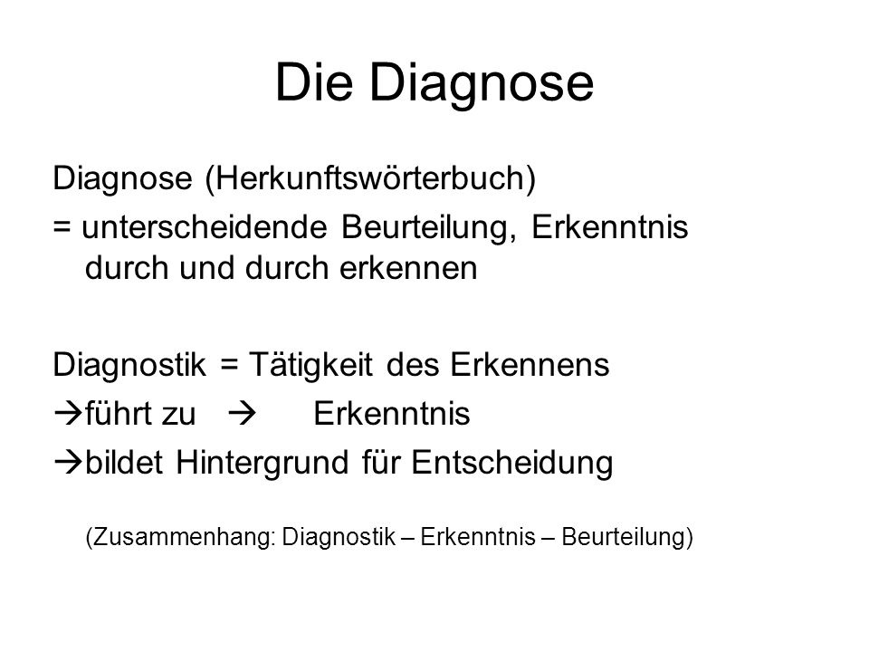Die Diagnose Diagnose (Herkunftswörterbuch)