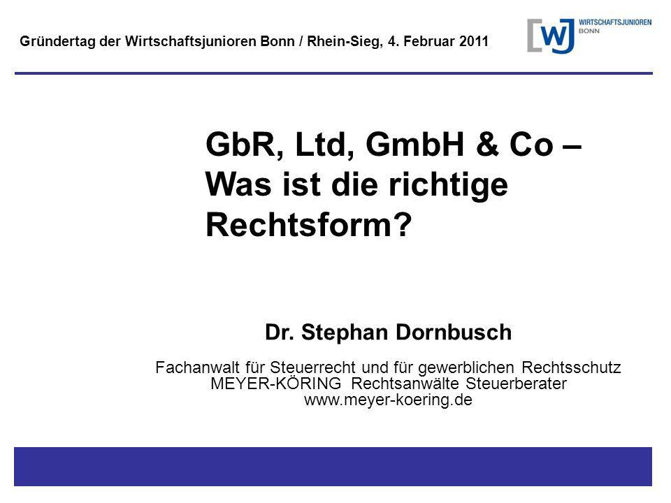 GbR, Ltd, GmbH & Co – Was ist die richtige Rechtsform