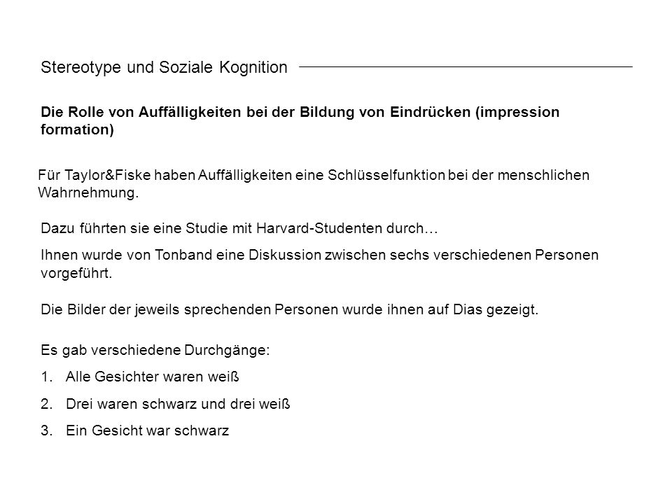 Stereotype und Soziale Kognition