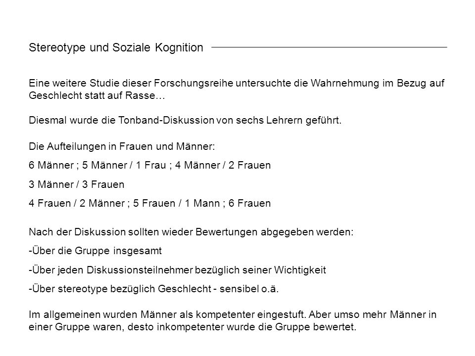 Stereotype und Soziale Kognition