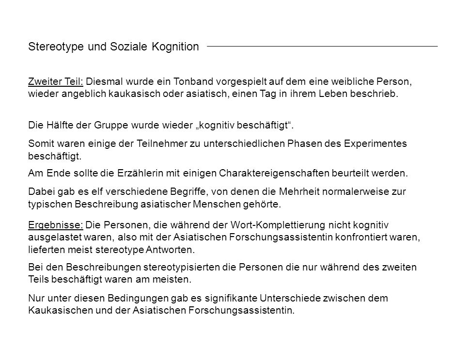 Stereotype und Soziale Kognition
