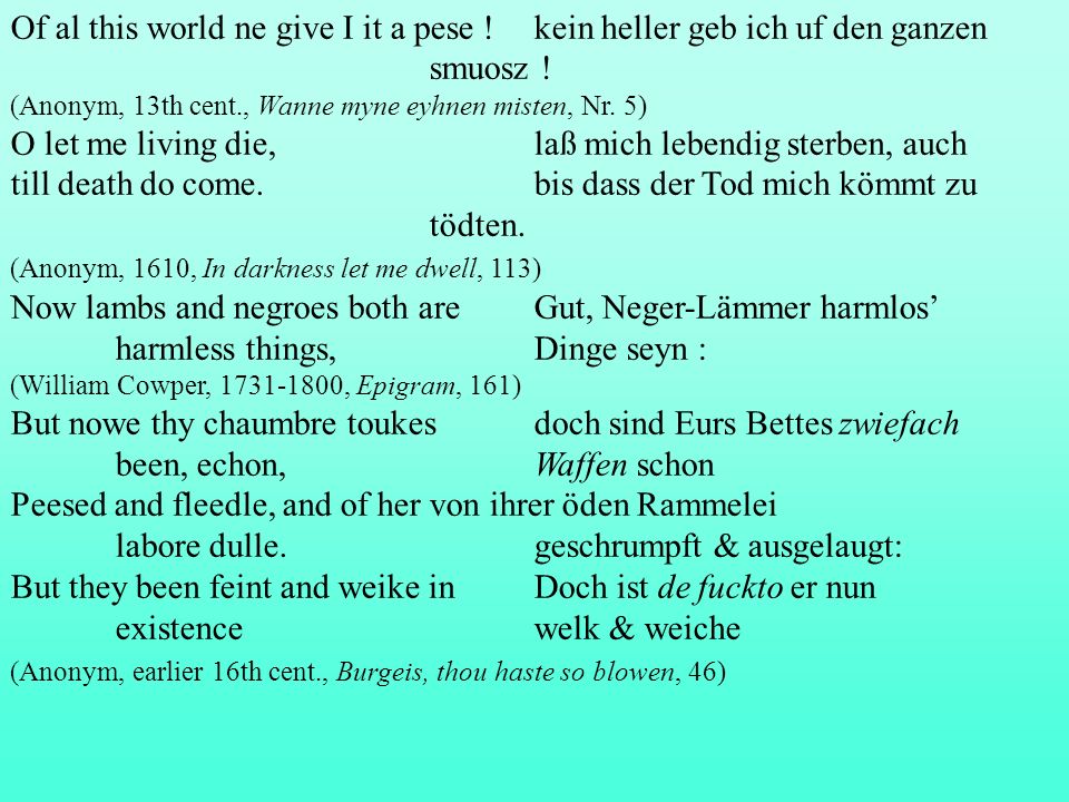 O let me living die, laß mich lebendig sterben, auch