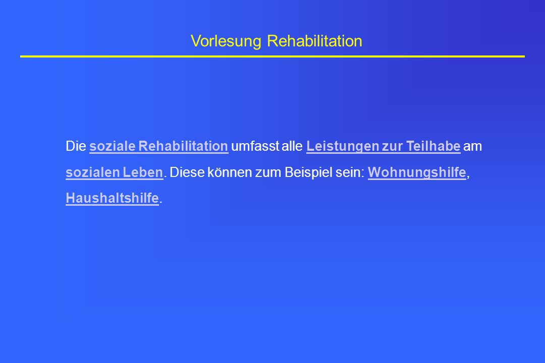 Vorlesung Rehabilitation
