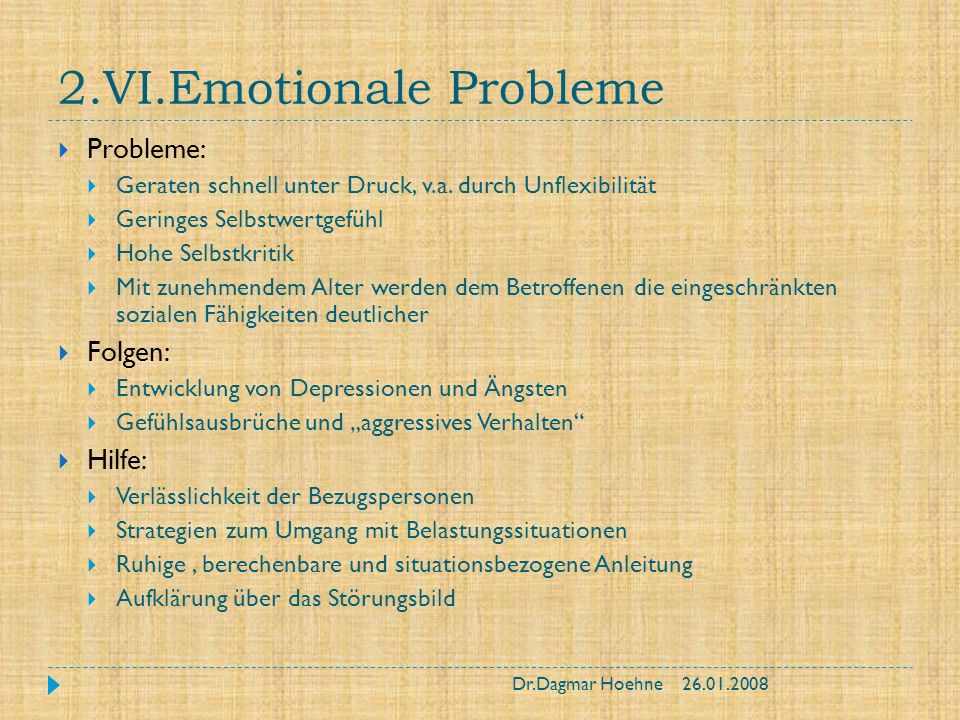 2.VI.Emotionale Probleme