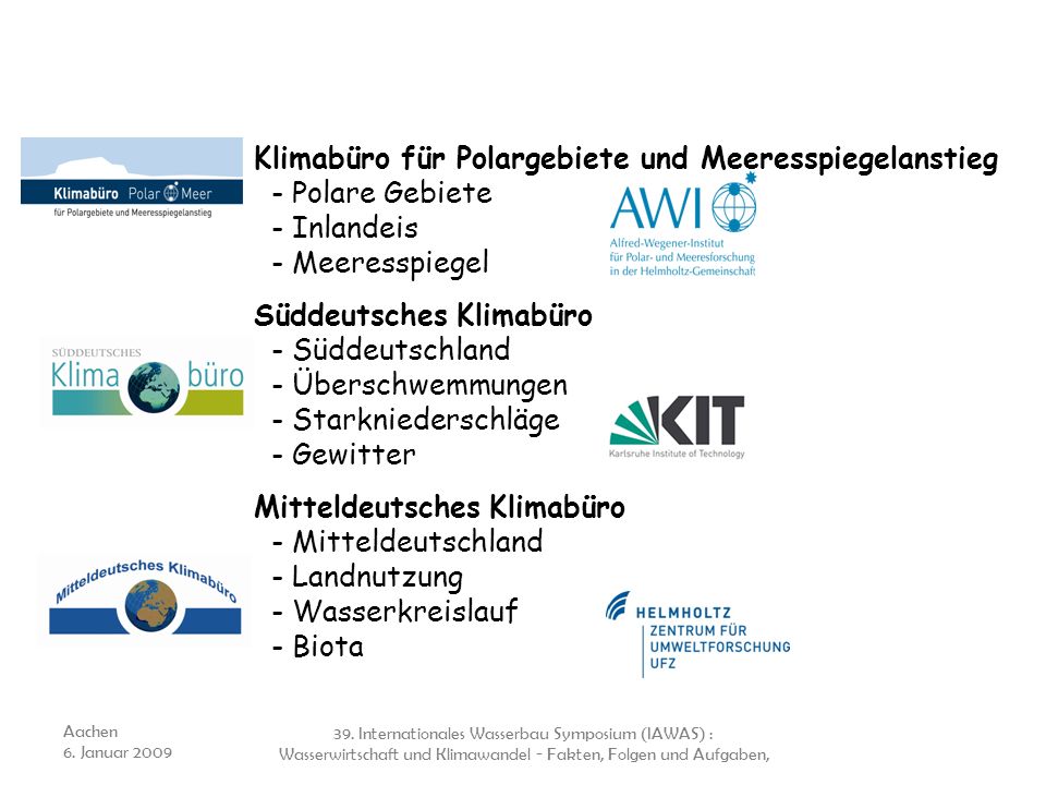 Klimabüro für Polargebiete und Meeresspiegelanstieg - Polare Gebiete - Inlandeis - Meeresspiegel
