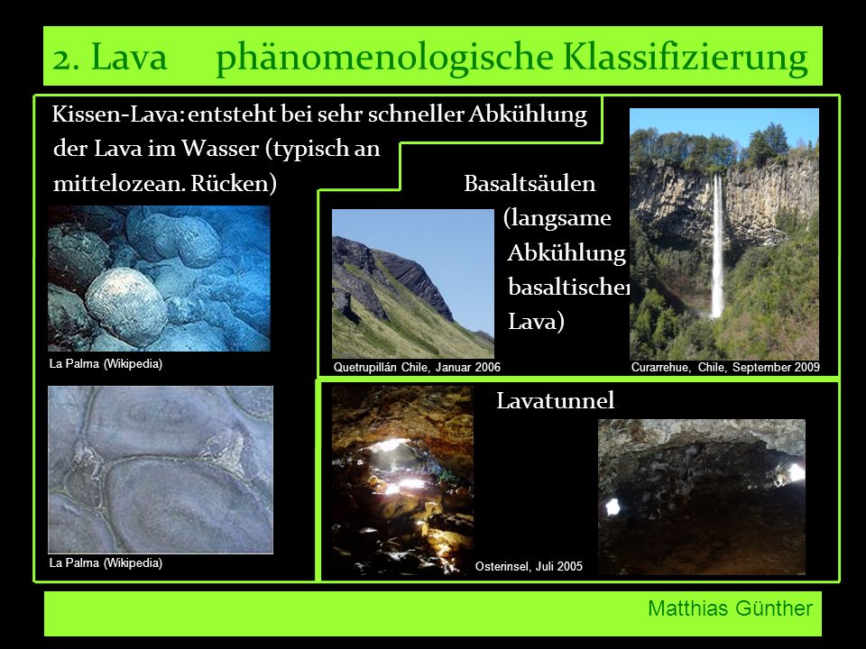 2. Lava phänomenologische Klassifizierung