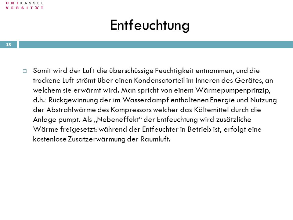 Entfeuchtung