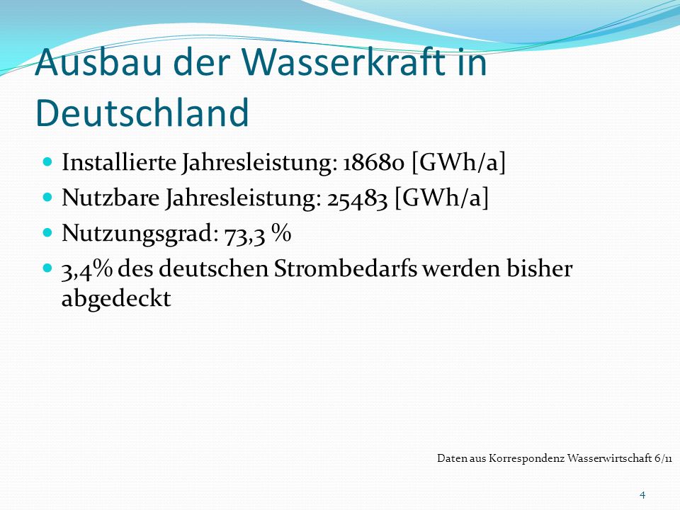 Ausbau der Wasserkraft in Deutschland