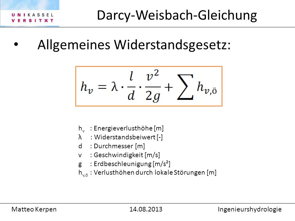 Darcy-Weisbach-Gleichung