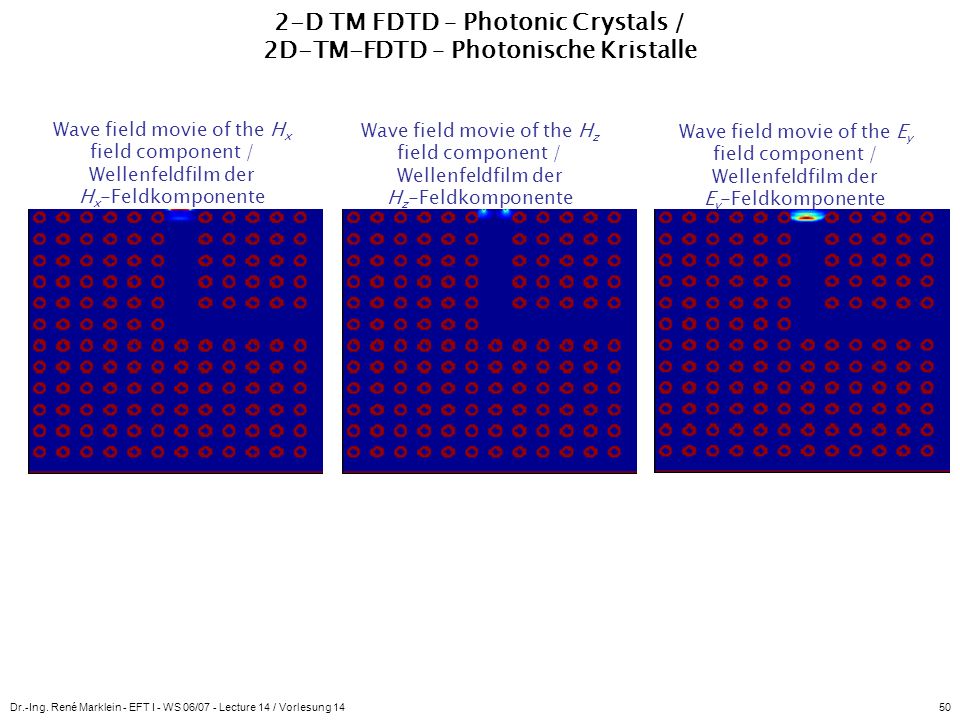 2-D TM FDTD – Photonic Crystals / 2D-TM-FDTD – Photonische Kristalle