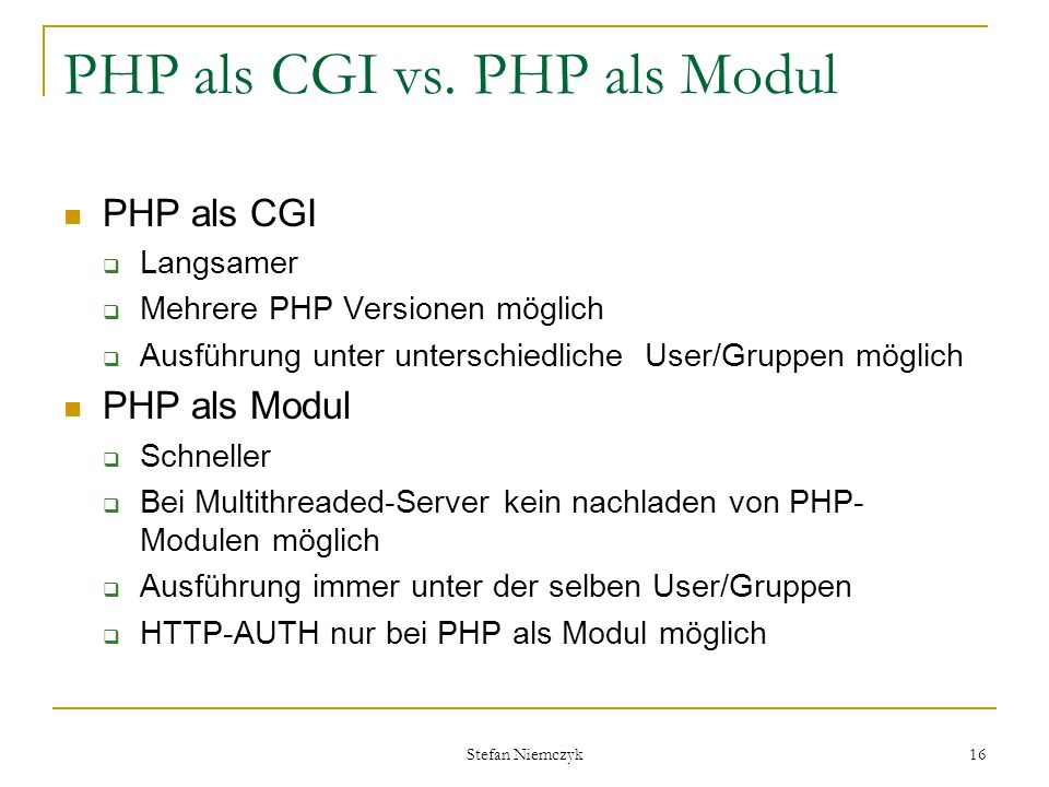 PHP als CGI vs. PHP als Modul