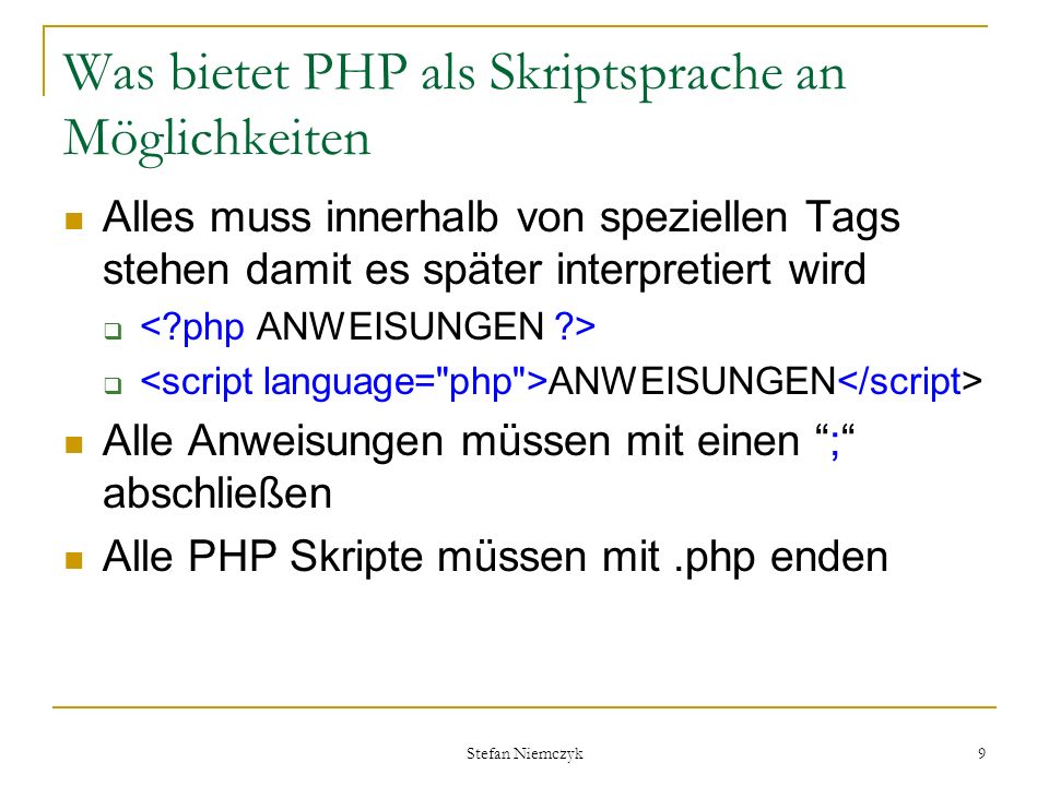 Was bietet PHP als Skriptsprache an Möglichkeiten