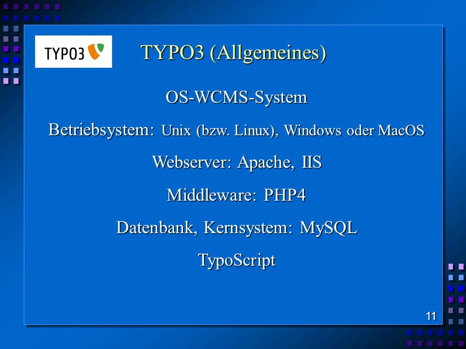 TYPO3 (Allgemeines) OS-WCMS-System