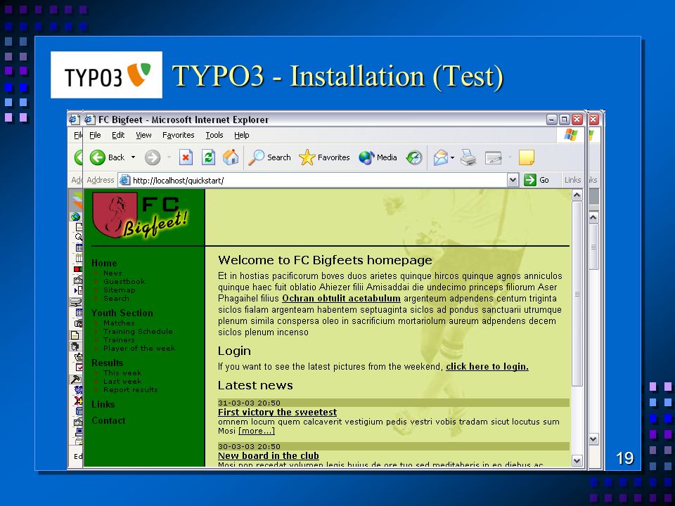 TYPO3 - Installation (Test)