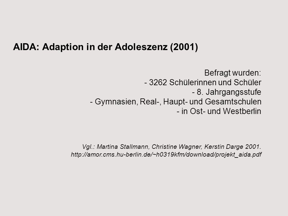 AIDA: Adaption in der Adoleszenz (2001)