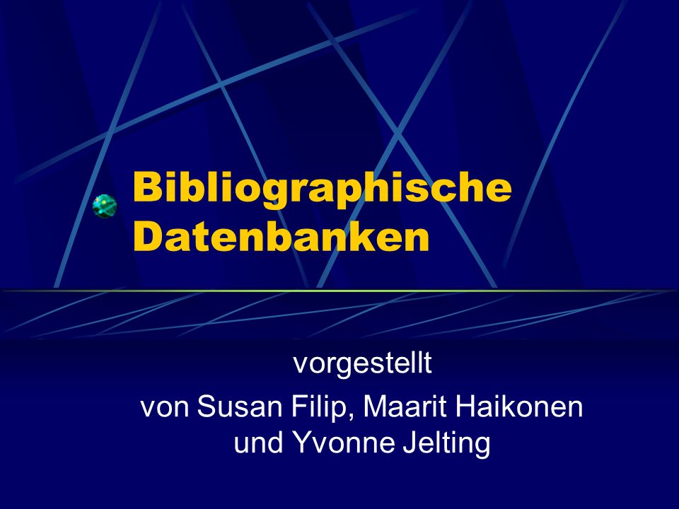 Bibliographische Datenbanken