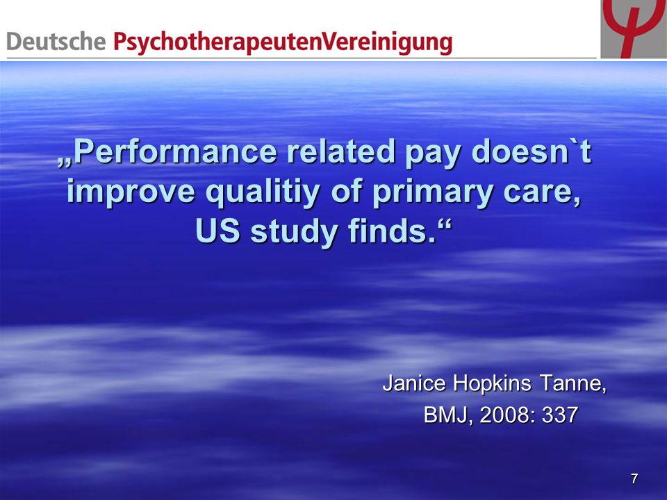 „Performance related pay doesn`t improve qualitiy of primary care, US study finds.