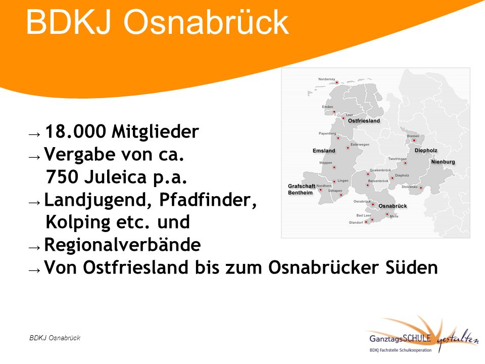 BDKJ Osnabrück Mitglieder Vergabe von ca. 750 Juleica p.a.