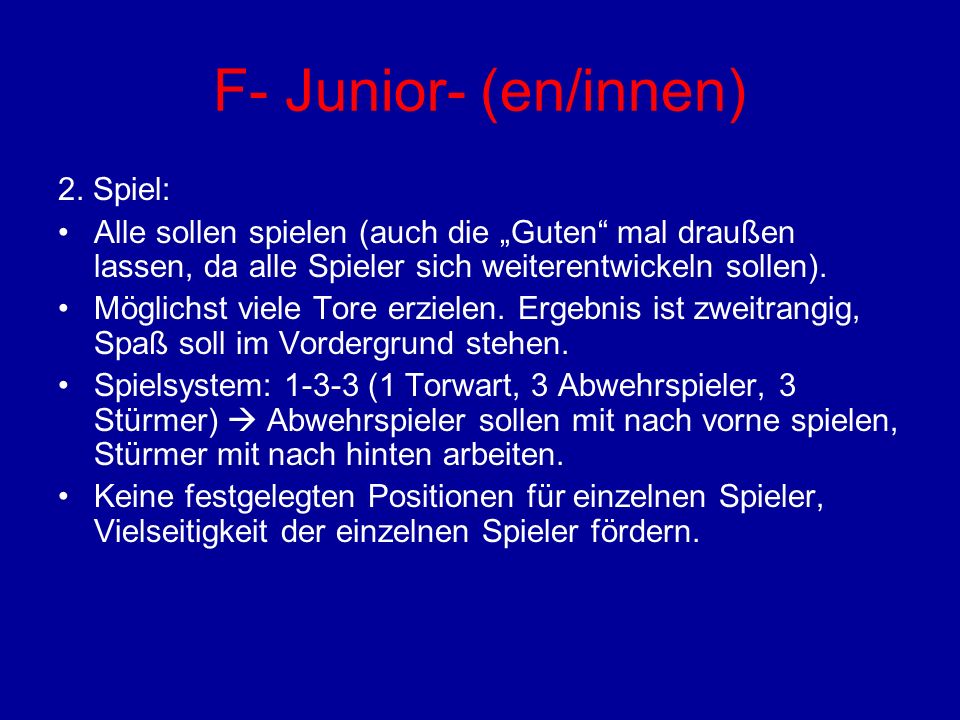 F- Junior- (en/innen) 2. Spiel: