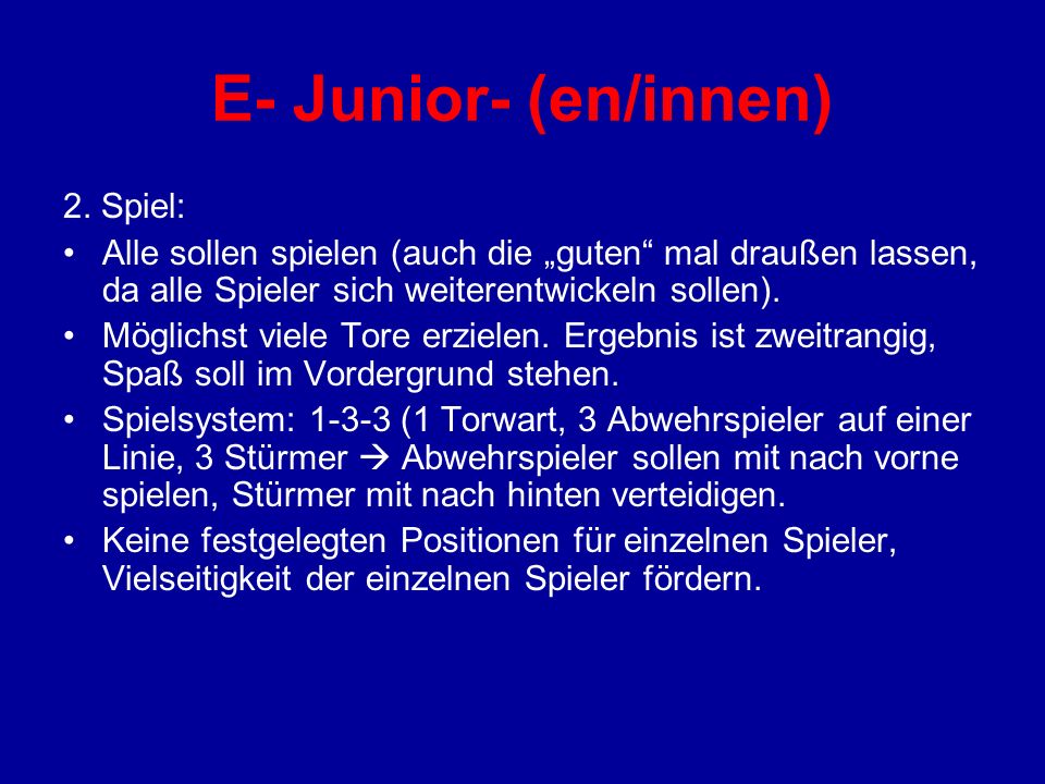 E- Junior- (en/innen) 2. Spiel: