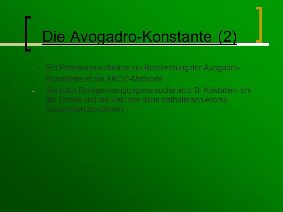 Die Avogadro-Konstante (2)