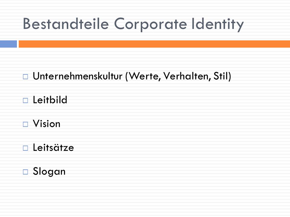 Bestandteile Corporate Identity