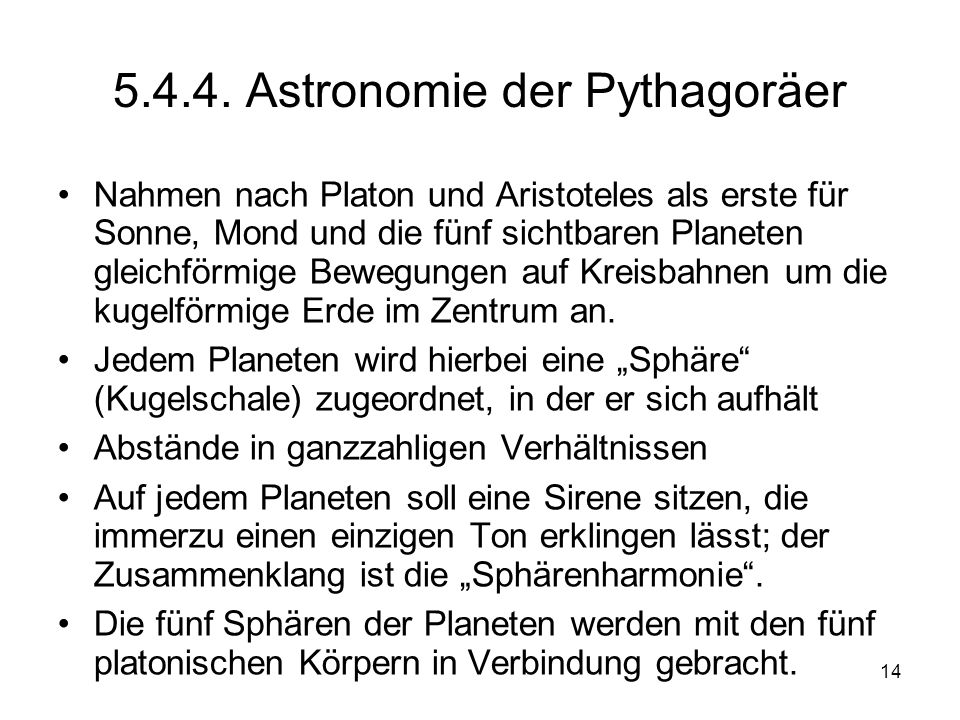 Astronomie der Pythagoräer