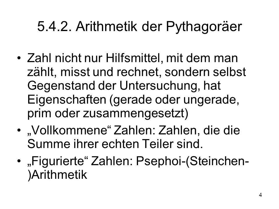 Arithmetik der Pythagoräer