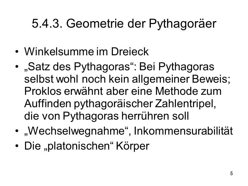 Geometrie der Pythagoräer