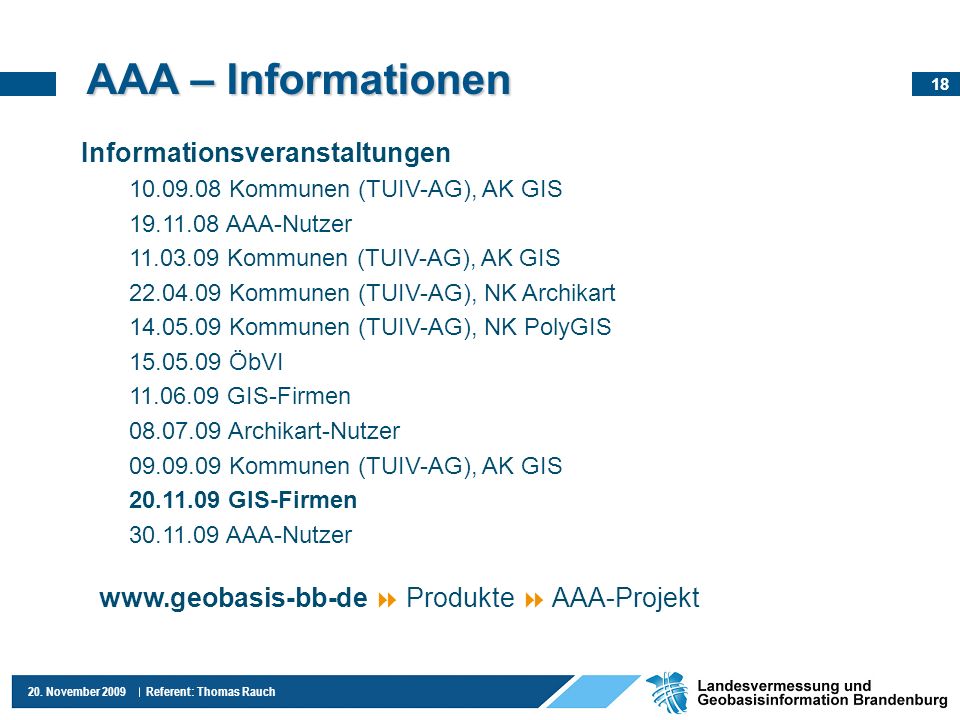 AAA – Informationen Informationsveranstaltungen