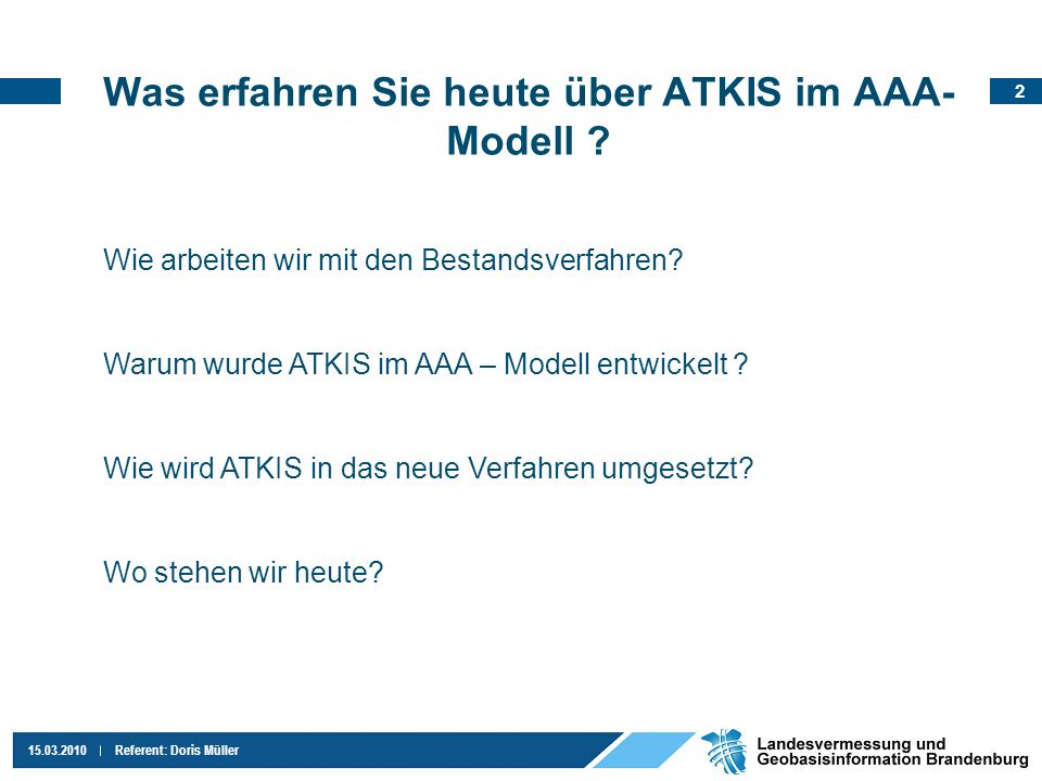 Was erfahren Sie heute über ATKIS im AAA-Modell
