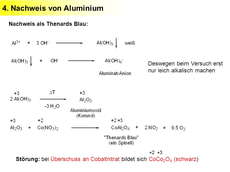 4. Nachweis von Aluminium