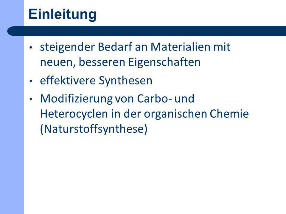 Einleitung steigender Bedarf an Materialien mit neuen, besseren Eigenschaften. effektivere Synthesen.