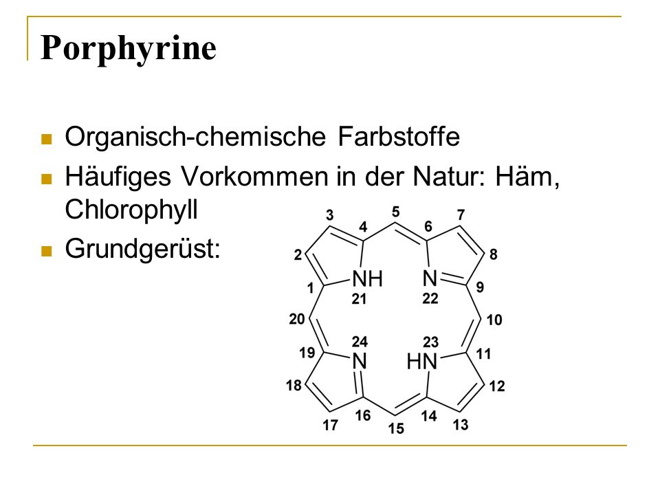 Porphyrine Organisch-chemische Farbstoffe