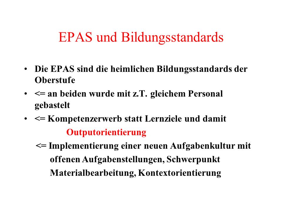 EPAS und Bildungsstandards