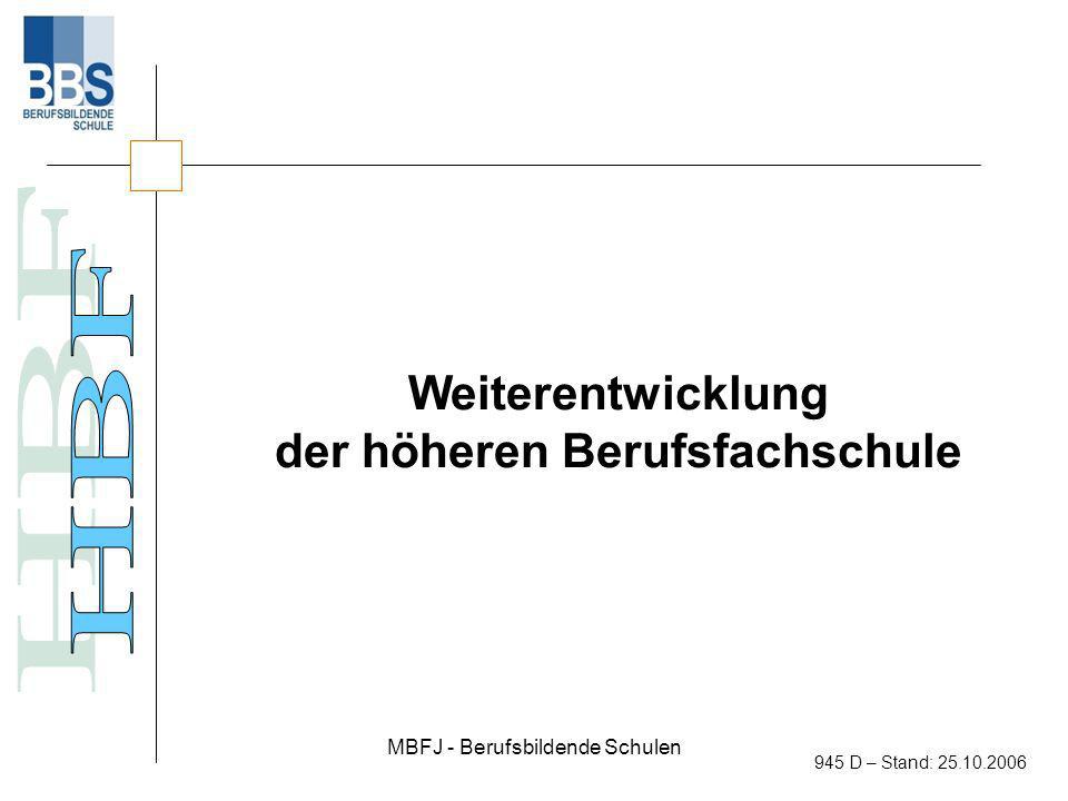 Weiterentwicklung der höheren Berufsfachschule