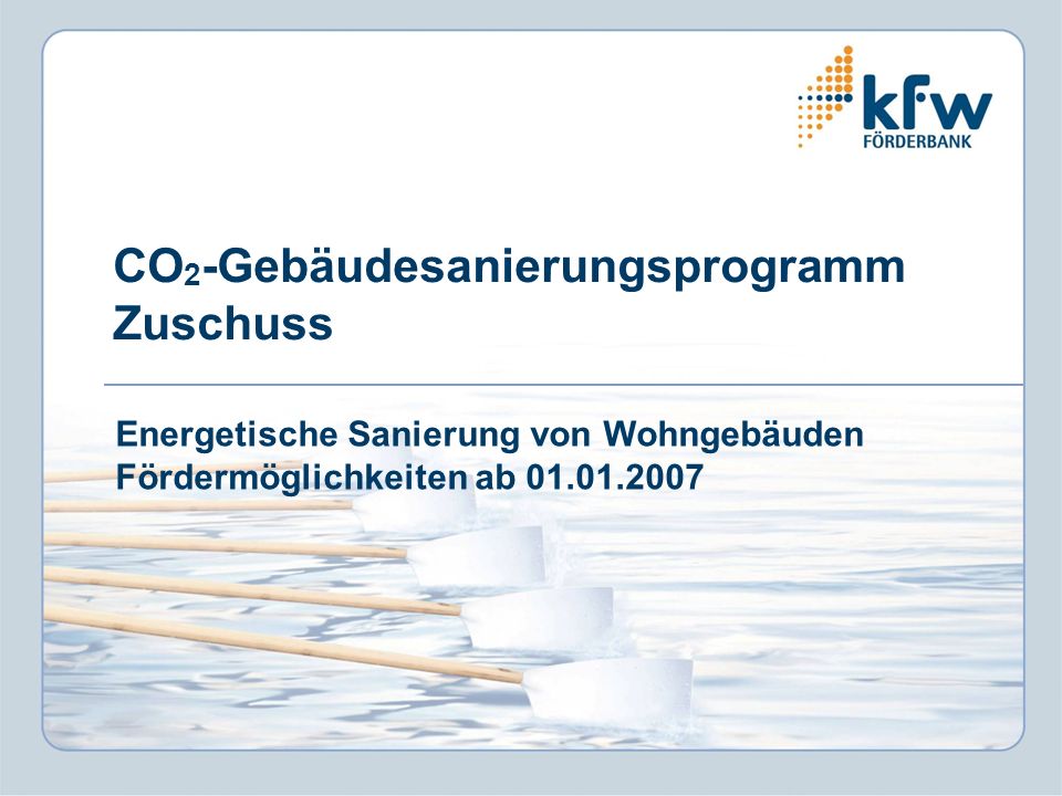 CO2-Gebäudesanierungsprogramm Zuschuss