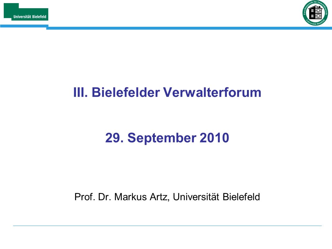 III. Bielefelder Verwalterforum